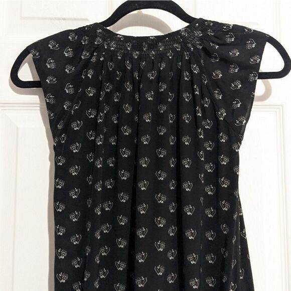 Tucker Flutter Sleeve Classic Midi Dress Inked Batik in Crepe de Chine Silk - Picture 8 of 9